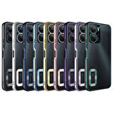 Vivo Y16 Kılıf Kamera Korumalı Logo Gösteren Zore Omega Kapak-Lila