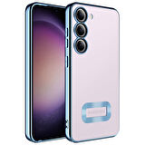 Galaxy S23 Uyumlu Kamera Korumalı Logo Gösteren Zore Omega Kılıf-Sierra Mavi
