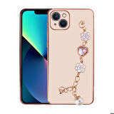 iPhone 14 Plus Uyumlu El Tutamaçlı Kamera Korumalı Zore Taka Silikon Kapak-Pembe