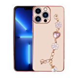 iPhone 14 Pro Max Uyumlu El Tutamaçlı Kamera Korumalı Zore Taka Silikon Kılıf-Pembe