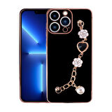 Apple iPhone 14 Pro Kılıf El Tutamaçlı Kamera Korumalı Zore Taka Silikon Kapak-Siyah