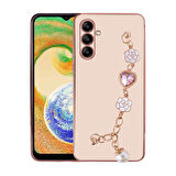 Galaxy A13 5G Uyumlu El Tutamaçlı Kamera Korumalı Zore Taka Silikon Kapak-Pembe