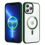 iPhone 13 Pro Max Uyumlu Magsafe Wireless Şarj Özellikli Silikon Zore Ege Kılıf-Koyu Yeşil