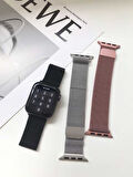 Watch 44mm Uyumlu KRD-01 Metal Zore Kordon-Pembe