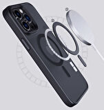 iPhone 14 Pro Max Zore Uyumlu Wireless Şarj Özellikli Zore Hibrit Magsafe Kılıf-Mor