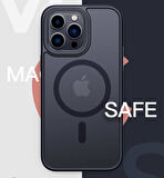 iPhone 14 Pro Max Zore Uyumlu Wireless Şarj Özellikli Zore Hibrit Magsafe Kılıf-Mor