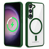 Galaxy S23 Uyumlu Magsafe Wireless Şarj Özellikli Silikon Zore Ege Kapak-Yeşil