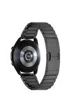 Galaxy Watch 46mm Uyumlu Krd-82 22mm Metal Kordon Gri