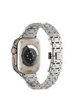 Apple Watch 40mm Uyumlu Krd-83 Metal Kordon Gümüş-rosegold