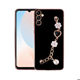 Galaxy A24 Uyumlu El Tutamaçlı Kamera Korumalı Zore Taka Silikon Kapak-Siyah