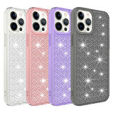 iPhone 12 Pro Max Uyumlu AirBagli Parlak Tasarımlı Zore Snow Kılıf-Mor