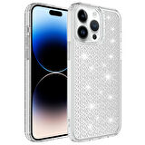iPhone 14 Pro Max Uyumlu AirBagli Parlak Tasarımlı Zore Snow Kılıf-Renksiz