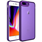 iPhone 7 Plus Uyumlu Kamera Korumalı Transparan Zore Post Kapak-Derin Mor