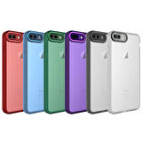 iPhone 8 Plus Uyumlu Kamera Korumalı Transparan Zore Post Kapak-Kırmızı