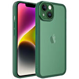 iPhone 14 Plus Uyumlu Kamera Korumalı Transparan Zore Post Kapak-Koyu Yeşil