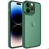 iPhone 14 Pro Max Uyumlu Kamera Korumalı Transparan Zore Post Kapak-Koyu Yeşil