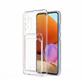 Galaxy A34 Uyumlu Kartlıklı Şeffaf Zore Setra Clear Silikon Kapak-Renksiz