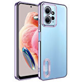 Xiaomi Redmi Note 12 4G Kılıf Kamera Korumalı Logo Gösteren Zore Omega Kapak-Lila