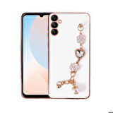 Galaxy A14 Uyumlu El Tutamaçlı Kamera Korumalı Zore Taka Silikon Kapak-Beyaz