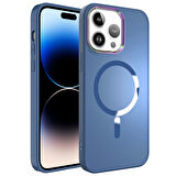 iPhone 14 Pro Max Uyumlu Magsafe Wireless Şarj Özellikli Zore Stil Kılıf-Sierra Mavi