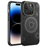 iPhone 14 Pro Max Uyumlu Zore Wireless Şarj Özellikli Desenli Hot Kılıf-Siyah