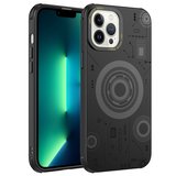 iPhone 13 Pro Max Uyumlu Zore Wireless Şarj Özellikli Desenli Hot Kılıf-Siyah