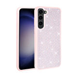 Galaxy S23 Uyumlu Parlak Taşlı Tasarım Zore Ston Kapak-Pembe