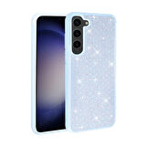 Galaxy S23 Plus Uyumlu Parlak Taşlı Tasarım Zore Ston Kılıf-Mavi Açık