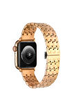 Apple Watch 7 45mm Uyumlu Krd-86 Metal Kordon Rose Gold