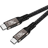 Siyah QG01 Type-C to Type-C USB4 PD Data Kablosu 240W 40Gbps 8K@60Hz 0.2 Metre-Zore
