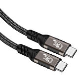 Siyah QG01 Type-C to Type-C USB4 PD Data Kablosu 240W 40Gbps 8K@60Hz 0.2 Metre-Zore