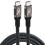 Siyah QG01 Type-C to Type-C USB4 PD Data Kablosu 240W 40Gbps 8K@60Hz 0.2 Metre-Zore