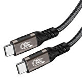 Siyah QG01 Type-C to Type-C USB4 PD Data Kablosu 240W 40Gbps 8K@60Hz 1 Metre-Zore