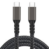 Siyah 2.Jenerasyon Type-C to Type-C USB3.2 PD Data Kablosu 100W 20Gbps 4K@60Hz 0.2 Metre-Zore