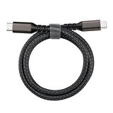 Siyah 2.Jenerasyon Type-C to Type-C USB3.2 PD Data Kablosu 100W 20Gbps 4K@60Hz 0.2 Metre-Zore