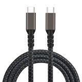 Siyah 2.Jenerasyon Type-C to Type-C USB3.2 PD Data Kablosu 100W 20Gbps 4K@60Hz 0.5 Metre-Zore