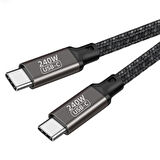 Siyah QG02 Type-C to Type-C PD3.1 Data Kablosu 240W 480Mbps 0.5 Metre-Zore