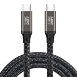 Siyah QG02 Type-C to Type-C PD3.1 Data Kablosu 240W 480Mbps 0.5 Metre-Zore