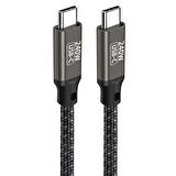 Siyah QG02 Type-C to Type-C PD3.1 Data Kablosu 240W 480Mbps 1.5 Metre-Zore