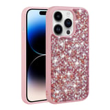 iPhone 14 Pro Max Uyumlu Parlak Taşlı Tasarım Zore Linea Kılıf-Pembe