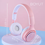 ​JOEC M6 Pro Ayarlanabilir ve Katlanabilir Kulak Üstü Bluetooth Kulaklık-Beyaz