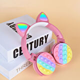 ​EFFX CXT-950 RGB Led Işıklı Kedi Kulağı Band Tasarımı Ayarlanabilir Katlanabilir Kulak Üstü Bluetoot