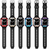 Watch 40mm Uyumlu KRD-88 Sert PC Kasa Koruyuculu Uyumlu Zore Kordon-Mavi