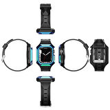 Watch 40mm Uyumlu KRD-88 Sert PC Kasa Koruyuculu Uyumlu Zore Kordon-Mavi