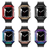 Watch 40mm Uyumlu KRD-88 Sert PC Kasa Koruyuculu Uyumlu Zore Kordon-Mavi