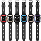 Apple Watch 7 41mm Zore KRD-88 Sert PC Kasa Koruyuculu Silikon Kordon
