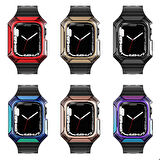 Apple Watch 7 41mm Zore KRD-88 Sert PC Kasa Koruyuculu Silikon Kordon