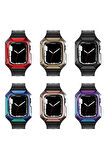 Apple Watch 44mm Uyumlu Krd-88 Sert Pc Kasa Koruyuculu Uyumlu Kordon-rose Gold