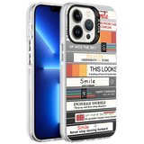 Apple Uyumlu iPhone 13 Pro Max Kılıf Desenli Zore Silver Sert Kapak
