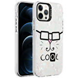 iPhone 12 Pro Uyumlu Mermer Desenli Zore Marbello Kılıf-Beyaz